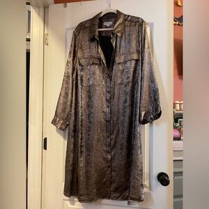 Ava & Viv - metallic charcoal shirt dress